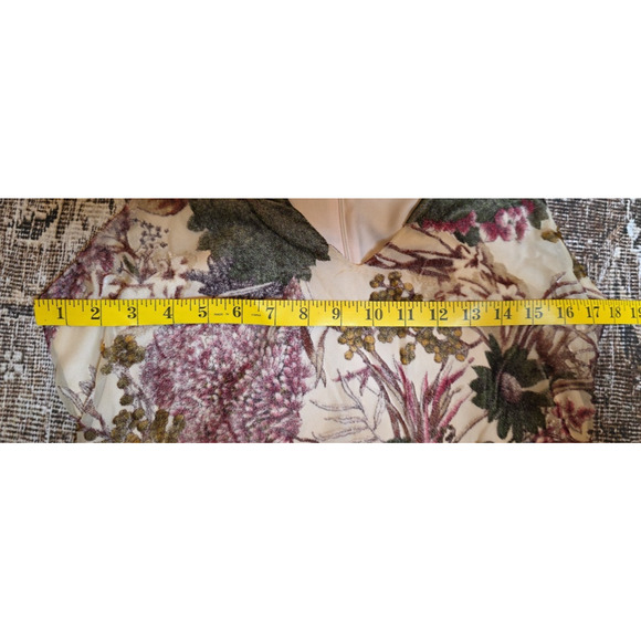 Lavender Brown Purple Floral Velvet Burnout Dress Racerback Women’s L - Picture 3 of 6